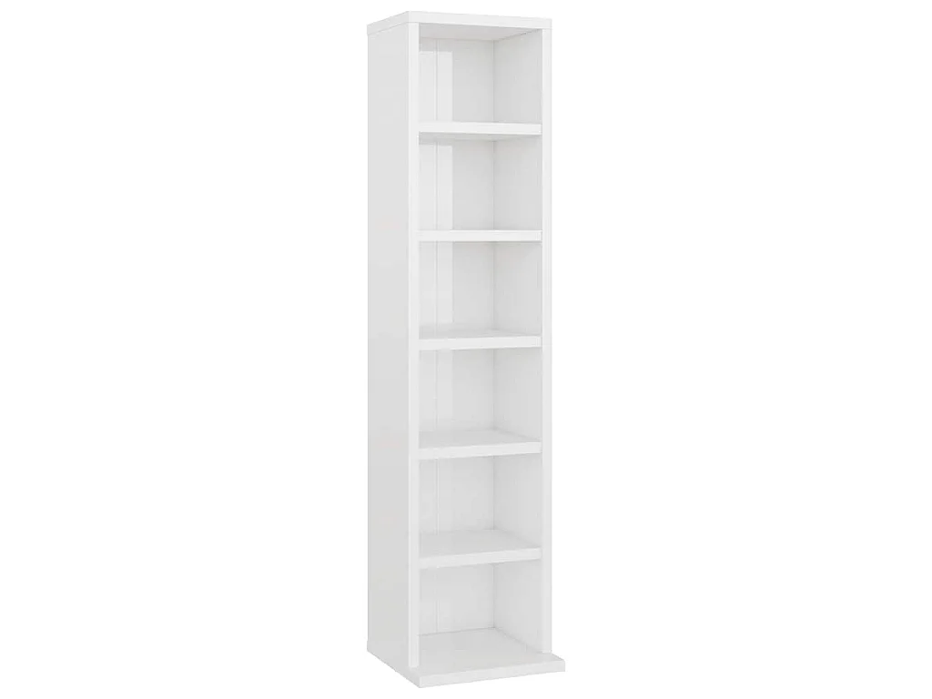 Cd-kast 21x20x88 cm bewerkt hout hoogglans wit