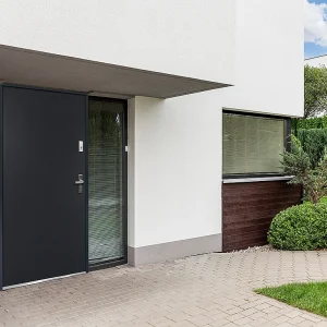 Stalen deur H.207 x B.100 cm antraciet – 55 cm dikte – Draait rechts open – AGUEDA – Koop nu eenvoudig en goedkoop online