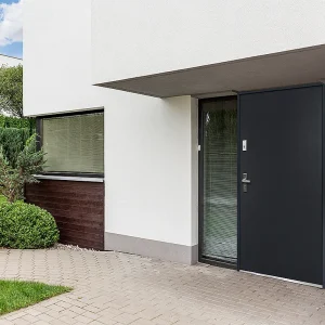Stalen deur H.207 x B.100 cm antraciet – Links duwen – AGUEDA – Koop nu eenvoudig en goedkoop online