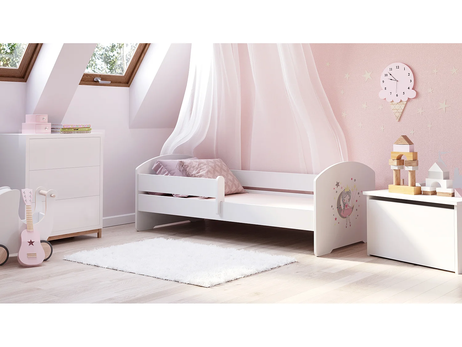Cama de criança 140 x 70 colchão e estrado incluídos Kobi Luk Sleeping Princess