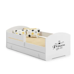 Cama de criança 160 x 80 com gaveta, colchão e estrado incluídos Kobi Luk Princess