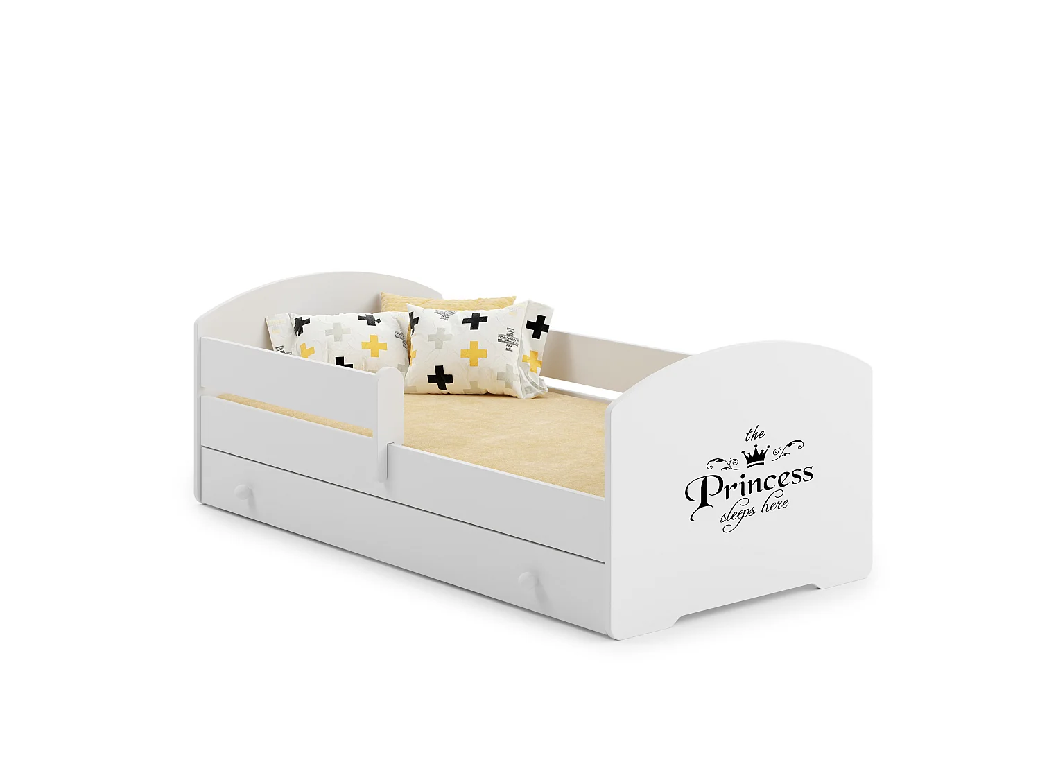 Cama de criança 160 x 80 com gaveta, colchão e estrado incluídos Kobi Luk Princess