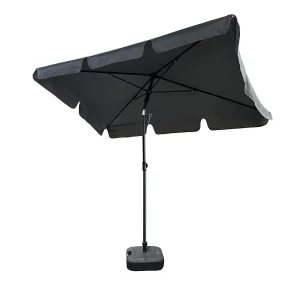 Tuinparasol FLOKS / Buitenparasol / Verstelbare Hoogte / UV-bescherming, Waterdicht / Donkergrijs / 200 x 123 x 235 cm
