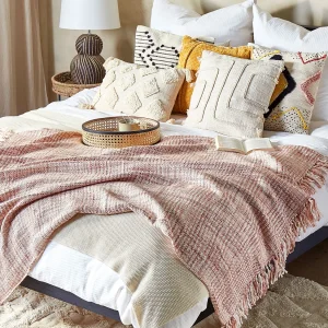 Plaid DEURALI Stof 125 x 150 cm Bruin