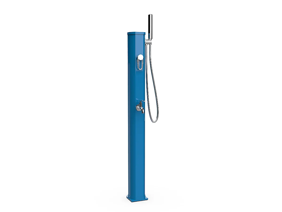 Buitendouche op zonne-energie Jolly Go Formidra 20L 24x26x120cm Aluminium - Afneembare douchekop, mengkraan en voetspoeling 24x26x120cm