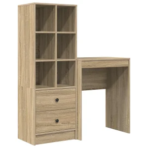 Bureau met lade met plank met opslag 2 pcs Sonoma Eiken