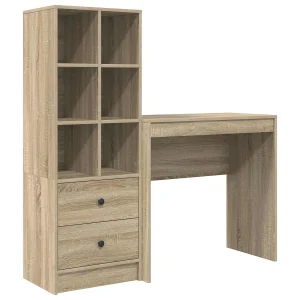 Bureau met lade met plank met opslag 2 pcs Sonoma Eiken