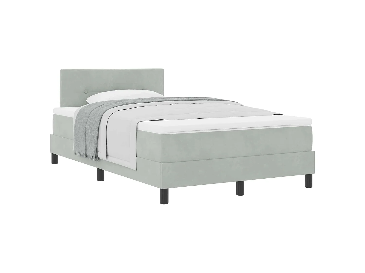 Boxspringbed met matras Lichtgrijs 120 x 200 cm Fluweel