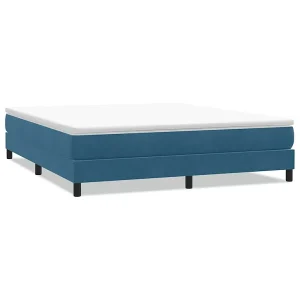Boxspringbed zonder matras 180×220 cm fluweel donkerblauw Boxspringbed zonder matras 180×220 cm fluweel donkerblauw