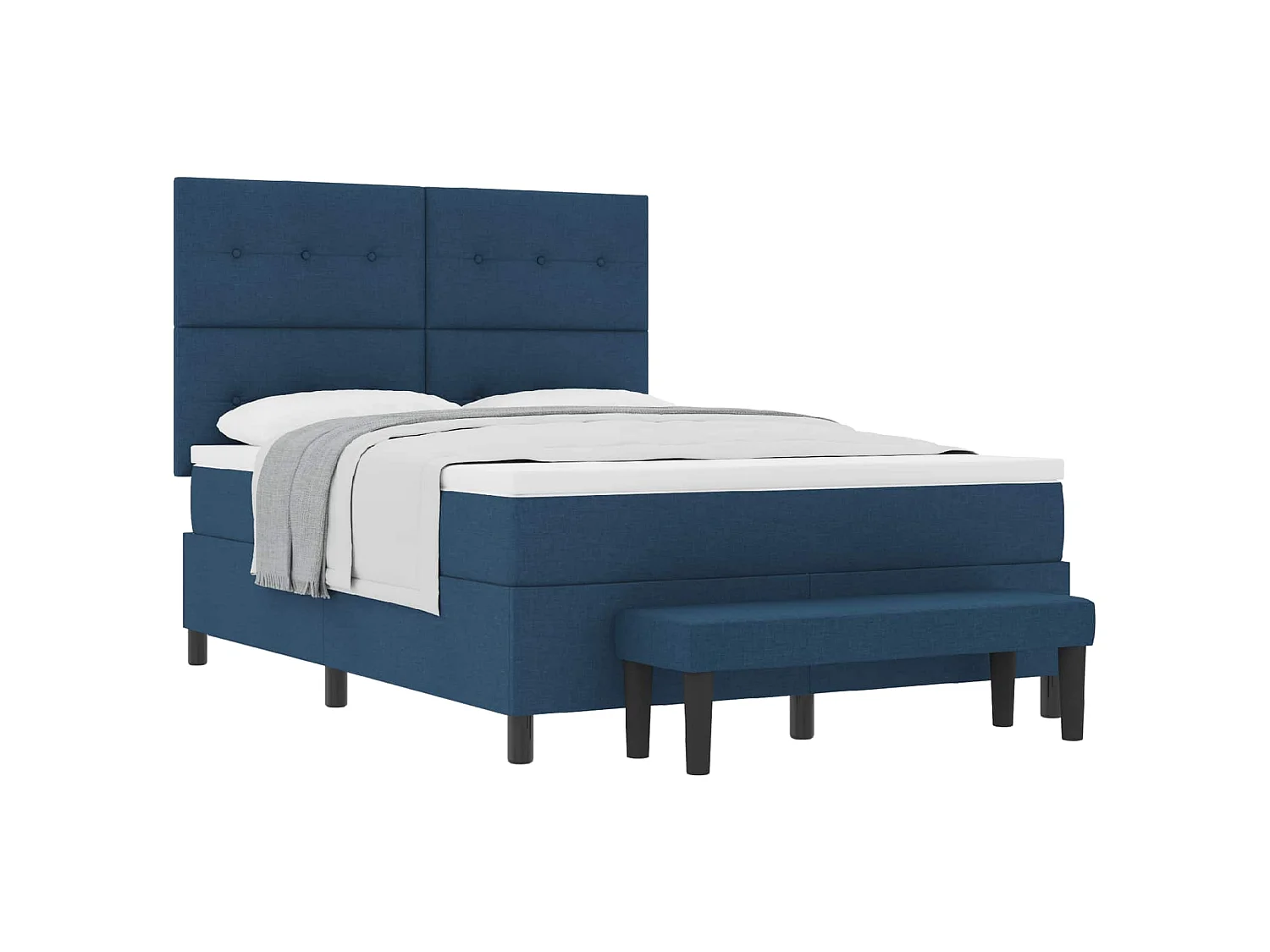 Boxspringbed met matras met hoofdeinde Blauw 140 x 200 cm Stof