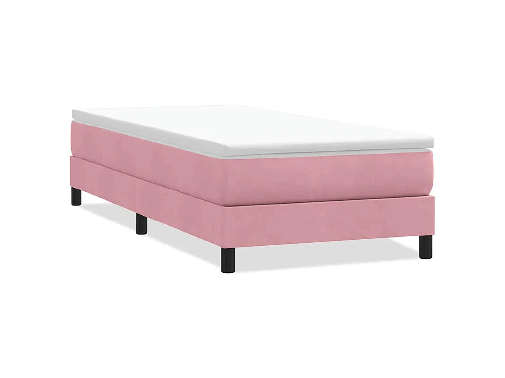 Boxspring zonder matras fluweel roze 80x220 cm