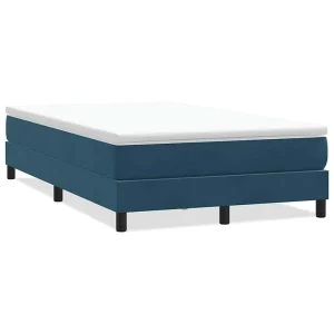 Boxspring zonder matras fluweel donkerblauw 120×210 cm Boxspring zonder matras fluweel donkerblauw 120×210 cm