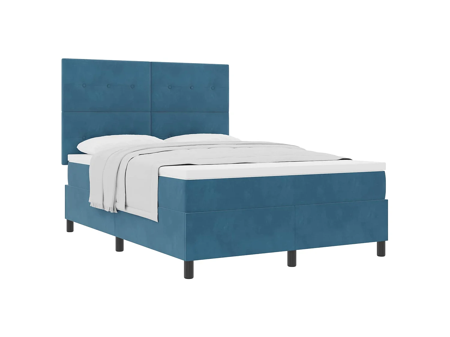 Boxspringbed met matras Donkerblauw 140 x 200 cm Fluweel