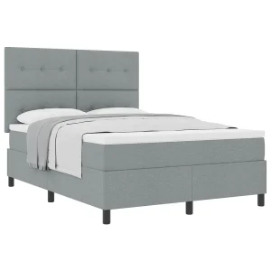 Boxspringbed met matras Lichtgrijs 160 x 200 cm Stof Boxspringbed met matras Lichtgrijs 160 x 200 cm Stof