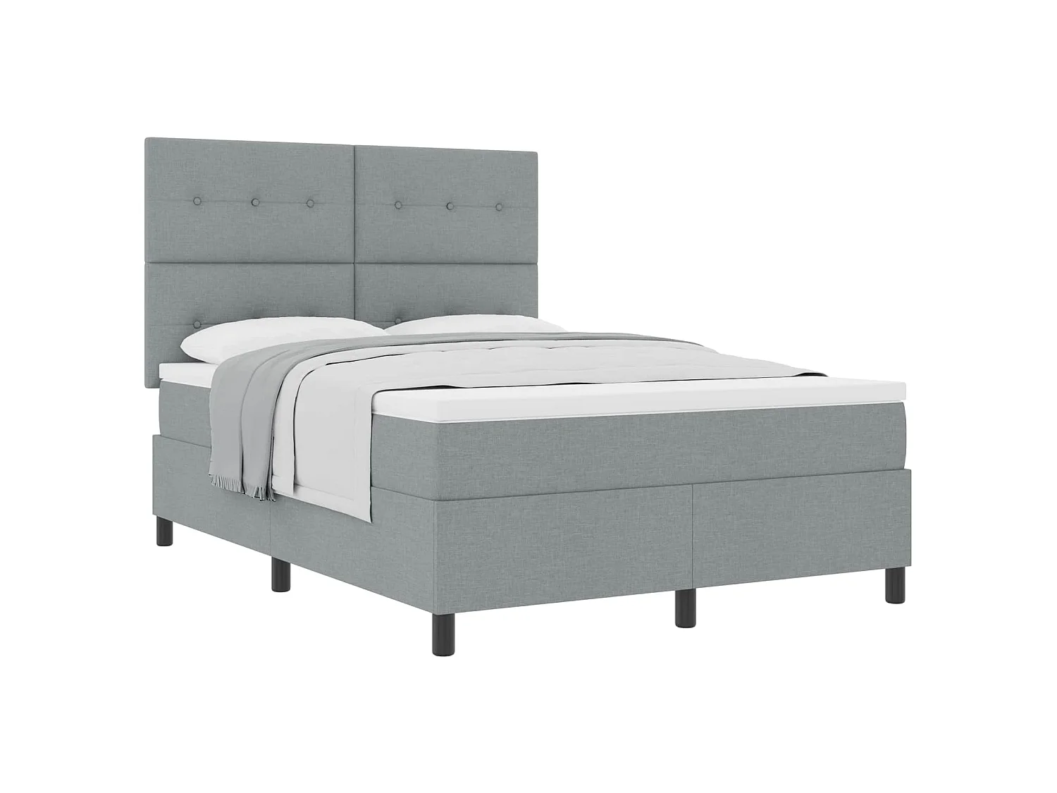Boxspringbed met matras Lichtgrijs 160 x 200 cm Stof