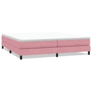 Boxspring zonder matras fluweel roze 200×220 cm