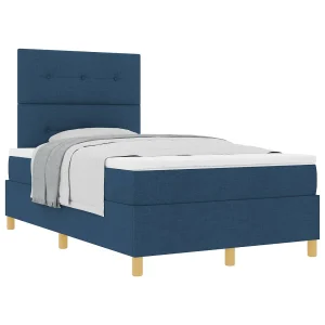 Boxspringbed met matras met hoofdeinde Blauw 120 x 190 cm Stof Boxspringbed met matras met hoofdeinde Blauw 120 x 190 cm Stof