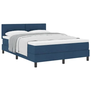 Boxspringbed met hoofdeinde Blauw 140 x 200 cm Stof