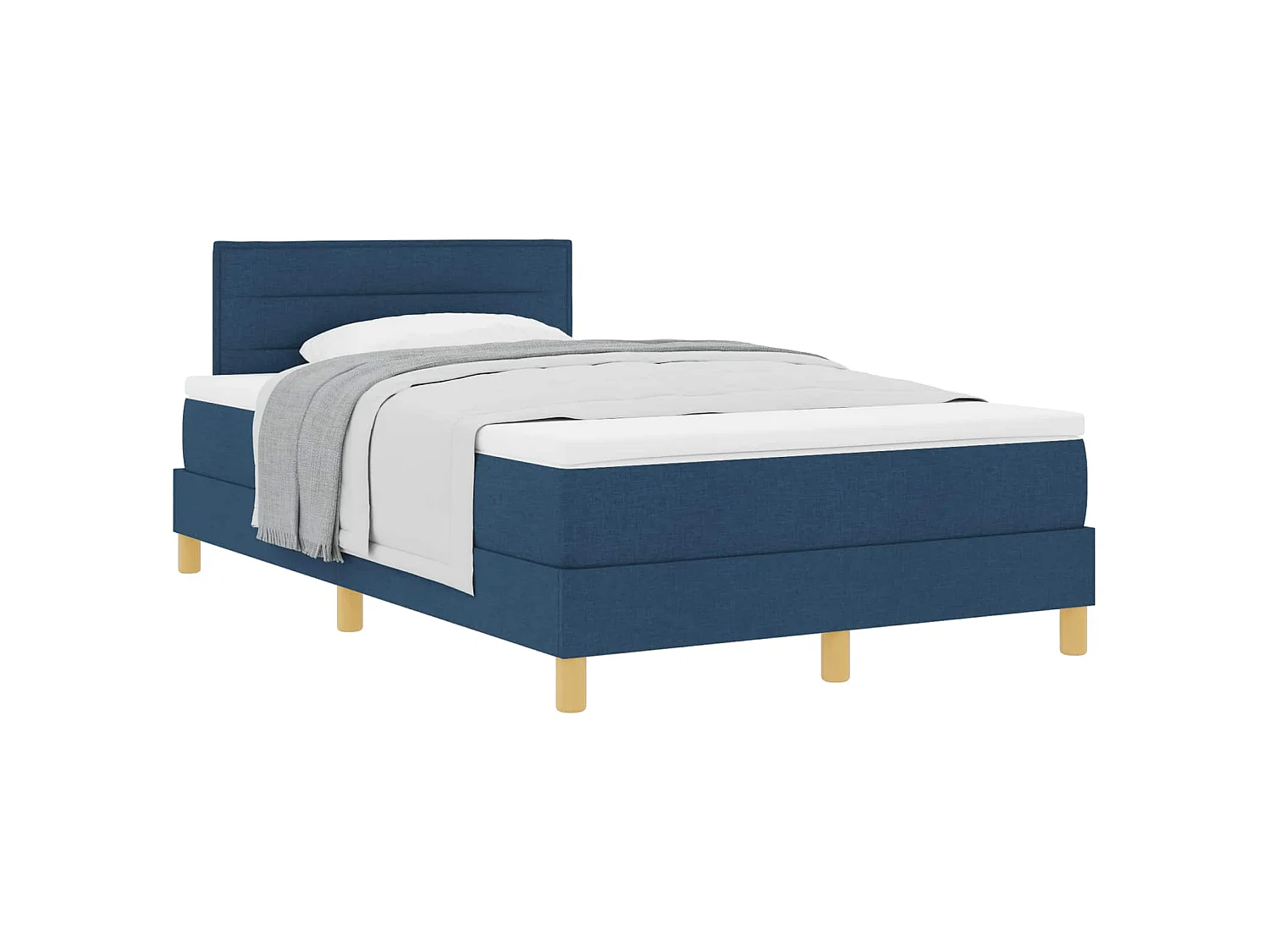 Boxspringbed met kussen met hoofdeinde Blauw 120 x 200 cm Stof