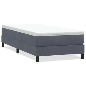 Boxspring zonder matras fluweel donkergrijs 80×210 cm Boxspring zonder matras fluweel donkergrijs 80×210 cm
