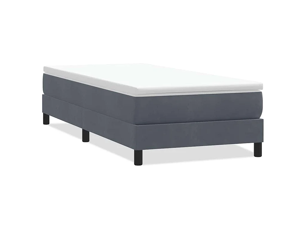 Boxspring zonder matras fluweel donkergrijs 80x210 cm