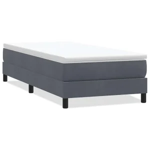 Boxspring zonder matras fluweel donkergrijs 90×220 cm Boxspring zonder matras fluweel donkergrijs 90×220 cm