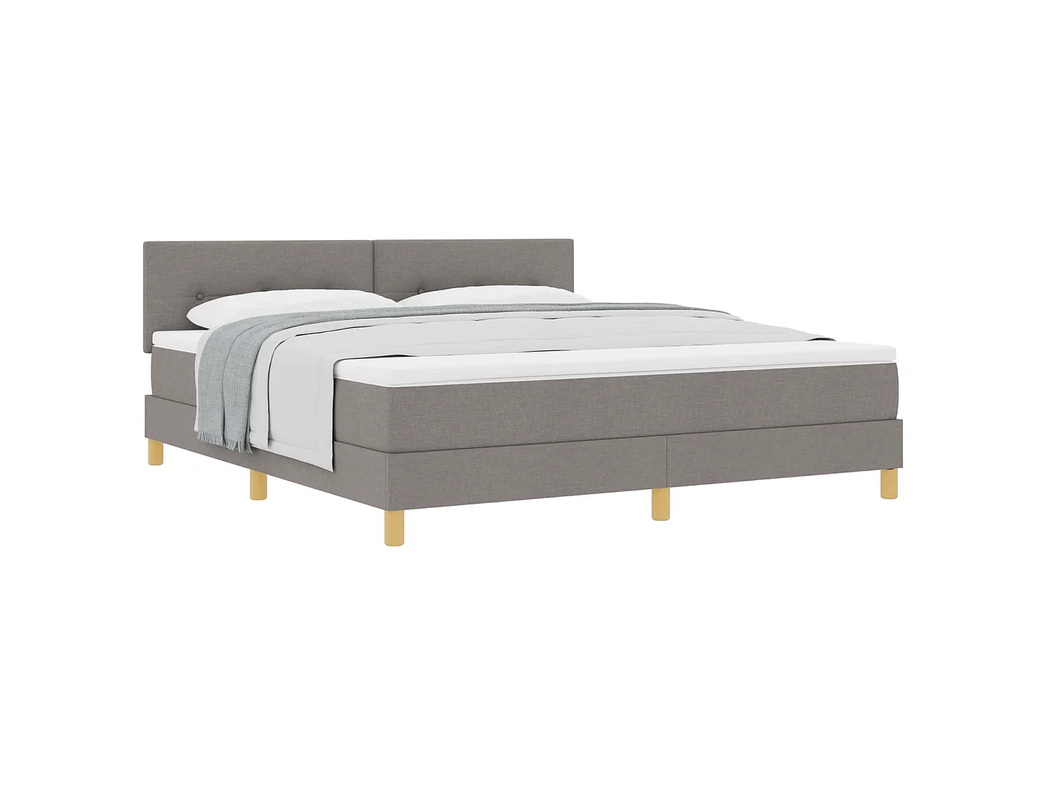 Boxspringbed met kussen met hoofdeinde Taupe 180 x 200 cm Stof
