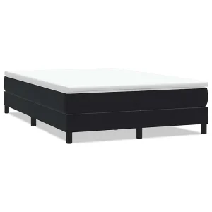 Boxspring zonder matras fluweel zwart 140×220 cm Boxspring zonder matras fluweel zwart 140×220 cm