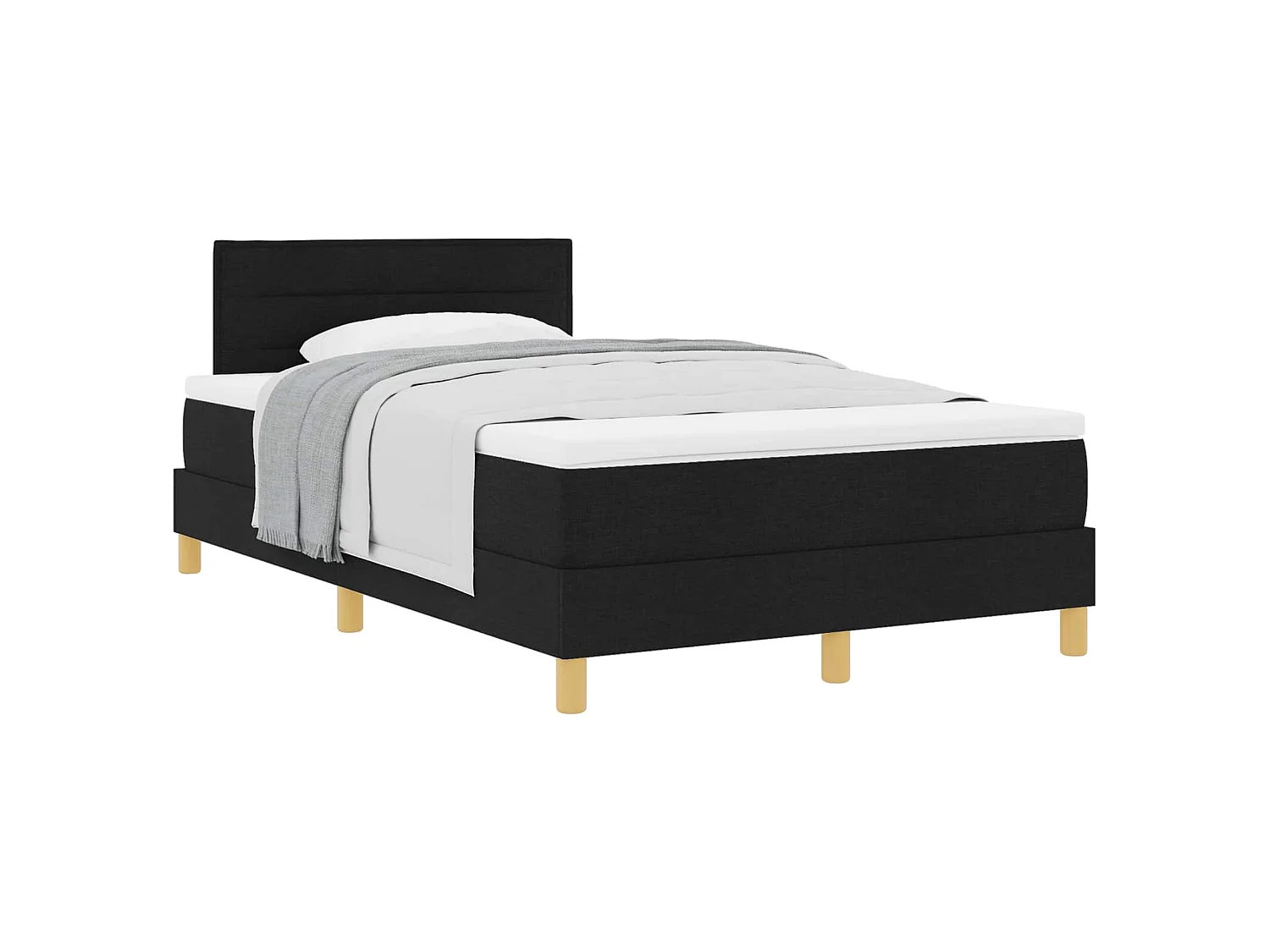 Boxspringbed met kussen met hoofdeinde Zwart 120 x 190 cm Stof