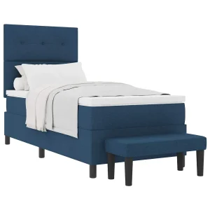 Boxspringbed met hoofdeinde Blauw 100 x 200 cm Stof