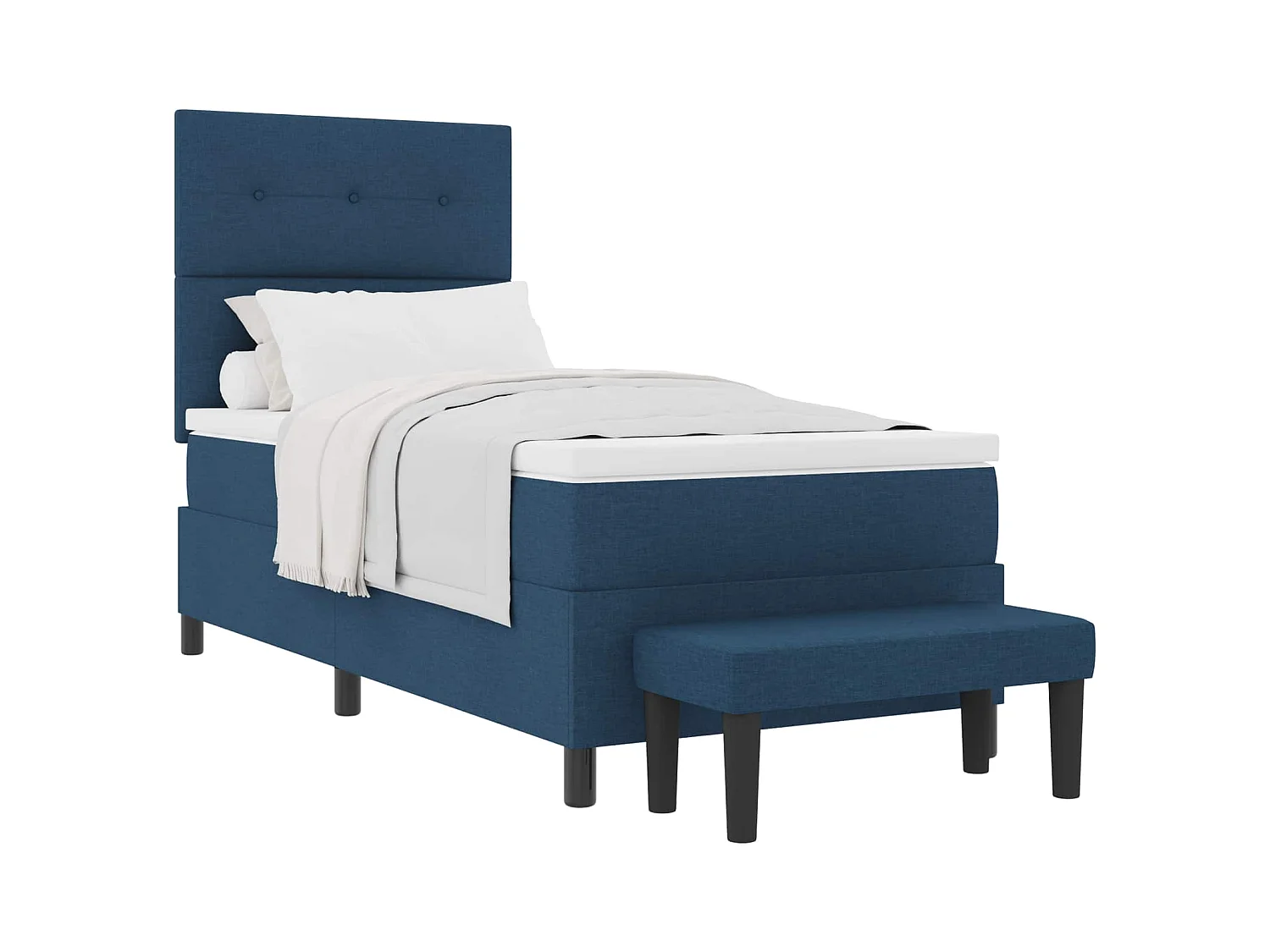 Boxspringbed met hoofdeinde Blauw 100 x 200 cm Stof