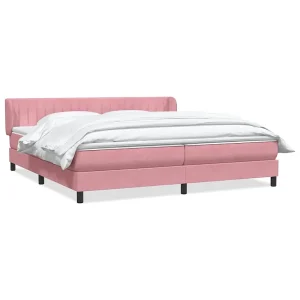 Boxspring met matrassen fluweel roze 180×210 cm Boxspring met matrassen fluweel roze 180×210 cm