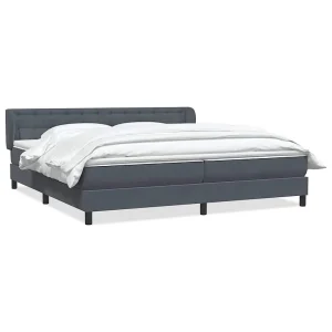 Boxspringbed met matrassen 180×220 cm fluweel donkergrijs Boxspringbed met matrassen 180×220 cm fluweel donkergrijs