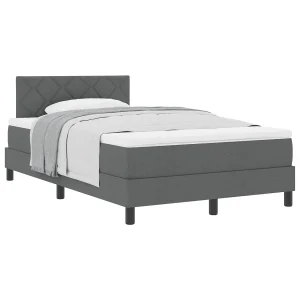 Boxspringbed met hoofdeinde Donkergrijs 120 x 190 cm Stof