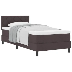 Boxspringbed met hoofdeinde Donkerbruin 90 x 200 cm Stof