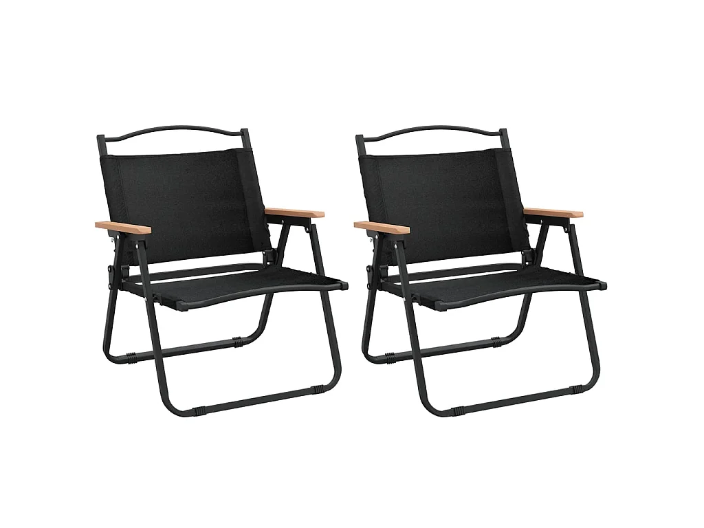 Campingstoelen 2 st 54x43x59 cm oxford stof zwart