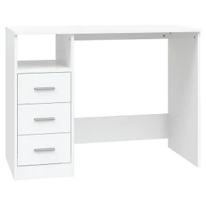 Bureau met lades 102x50x76 cm bewerkt hout wit