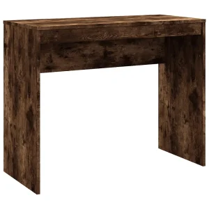 Bureau 90x40x72 cm bewerkt hout gerookt eikenkleurig