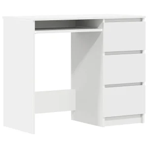 Bureau 90x45x76 cm bewerkt hout wit Bureau 90x45x76 cm bewerkt hout wit