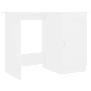 Bureau 100x50x76 cm bewerkt hout wit Bureau 100x50x76 cm bewerkt hout wit