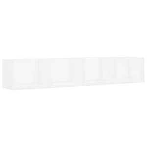 Cd-wandschap 100x18x18 cm bewerkt hout wit