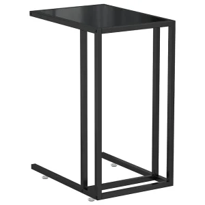 Computer bijzettafel 50x35x65 cm gehard glas zwart Computer bijzettafel 50x35x65 cm gehard glas zwart