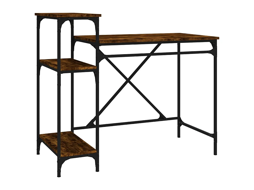 Bureau 105x50x90 cm bewerkt hout en ijzer gerookt eikenkleur