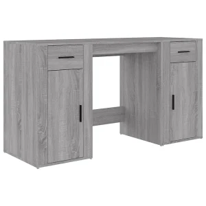 Bureau met kast bewerkt hout grijs sonoma eikenkleurig
