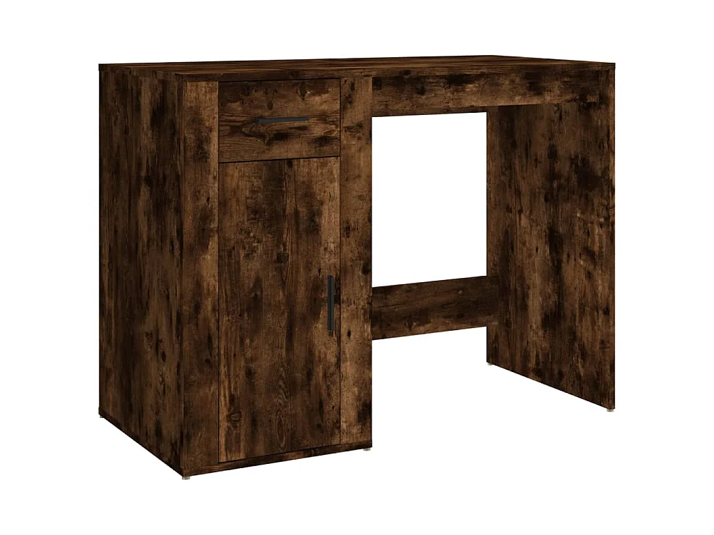 Bureau 100x49x75 cm bewerkt hout gerookt eikenkleurig
