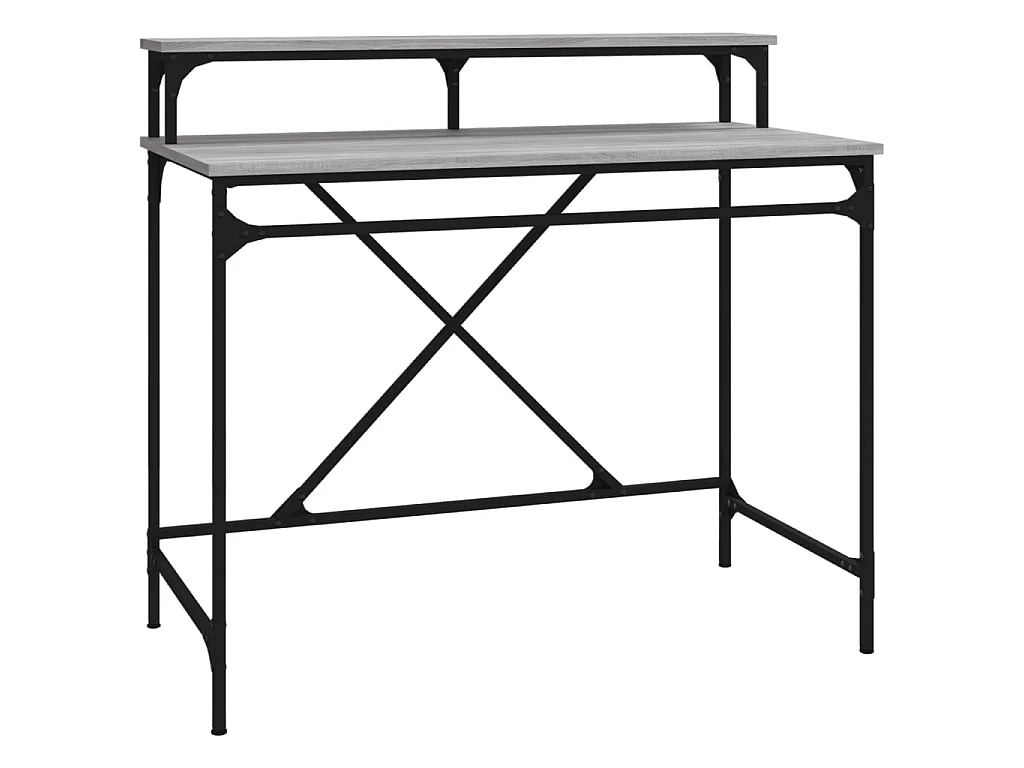 Bureau 100x50x90 cm bewerkt hout en ijzer grijs sonoma eiken