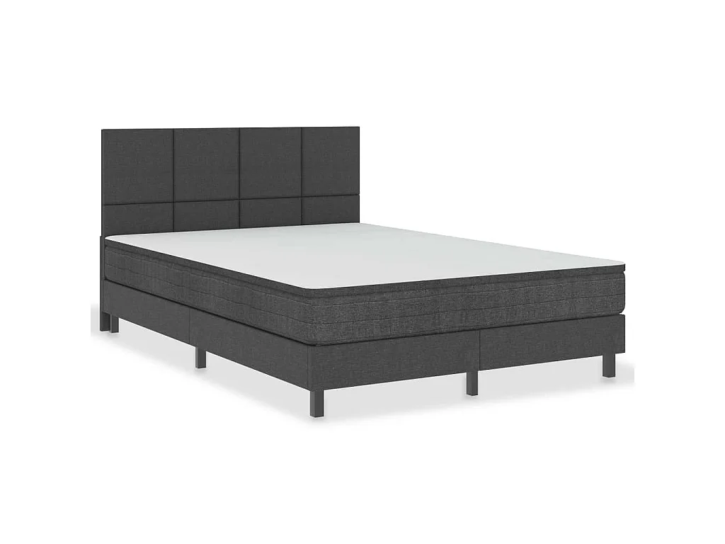Boxspring stof donkergrijs 140x200 cm