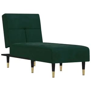 Chaise longue fluweel donkergroen Chaise longue fluweel donkergroen