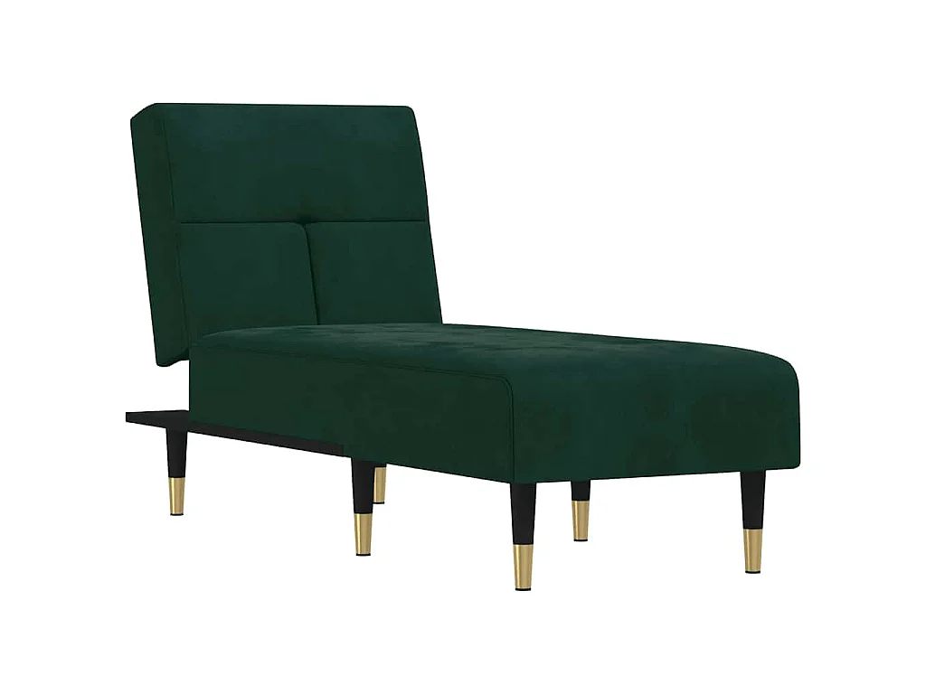 Chaise longue fluweel donkergroen