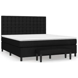 Boxspring met matras stof zwart 180×200 cm Boxspring met matras stof zwart 180×200 cm